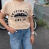 【Ladies】free rage | フリーレイジ　Rycycle Cotton Tee "MORNING OCEAN" - PEACH - 画像 (2)