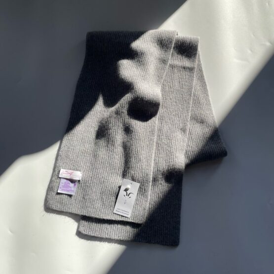【Unisex】Cozy Cashmere Company | コージーカシミヤカンパニー　 Cashmere Single Rib Scarf - GREY
