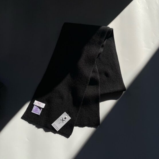 【Unisex】Cozy Cashmere Company | コージーカシミヤカンパニー　 Cashmere Single Rib Scarf - BLACK