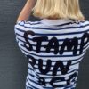 【Unisex】STAMP Run&Co | スタンプ ランアンドカンパニー　STAMP Wide Tee "BORDER" - WHITE / NAVY - 画像 (3)