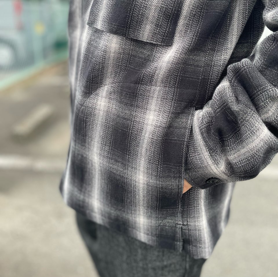 【Men's】BIG MIKE | ビッグマイク Heavy Flannel Zip Shirt Jacket - BLACK×GRAY - 画像 (7)