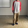 WALLA WALLA SPORT | ワラワラスポーツ　3/4 Baseball Tee 2 Tone - WHITE / SUN RED - 画像 (3)