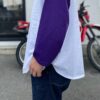 【Unisex】WALLA WALLA SPORT | ワラワラスポーツ　3/4 Baseball Tee 2 Tone - WHITE / PURPLE - 画像 (6)