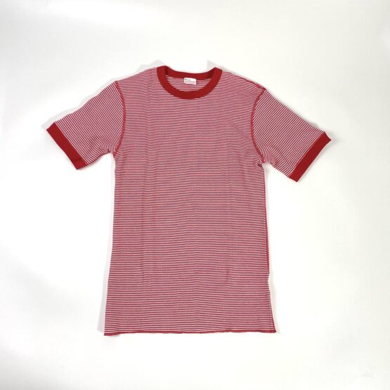 【Ladies】Healthknit | ヘルスニット　Basic Waffle Crewneck S/S Tee BASIC WAFFLE CREWNECK S/S - RED×OFF BORDER [602S]