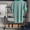 【Ladies】Healthknit | ヘルスニット　Basic Waffle Henlyneck S/S Tee - GREEN×OFF BORDER [601S_BORDER] - 画像 (9)