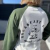 【Ladies】free rage | フリーレイジ　Baseball Tee  "Breakfast Club" - WHITE × GREEN - 画像 (5)