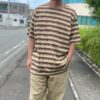 【Unisex】WALLA WALLA SPORT | ワラワラスポーツ　S/S Stripe Tee - BROWN / BEIGE - 画像 (2)