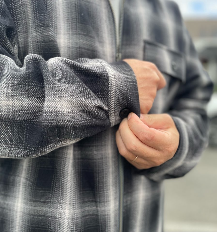 【Men's】BIG MIKE | ビッグマイク Heavy Flannel Zip Shirt Jacket - BLACK×GRAY - 画像 (5)