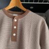 【Ladies】Healthknit | ヘルスニット　Basic Waffle Henlyneck S/S Tee - BROWN×OFF BORDER [601S_BORDER] - 画像 (7)