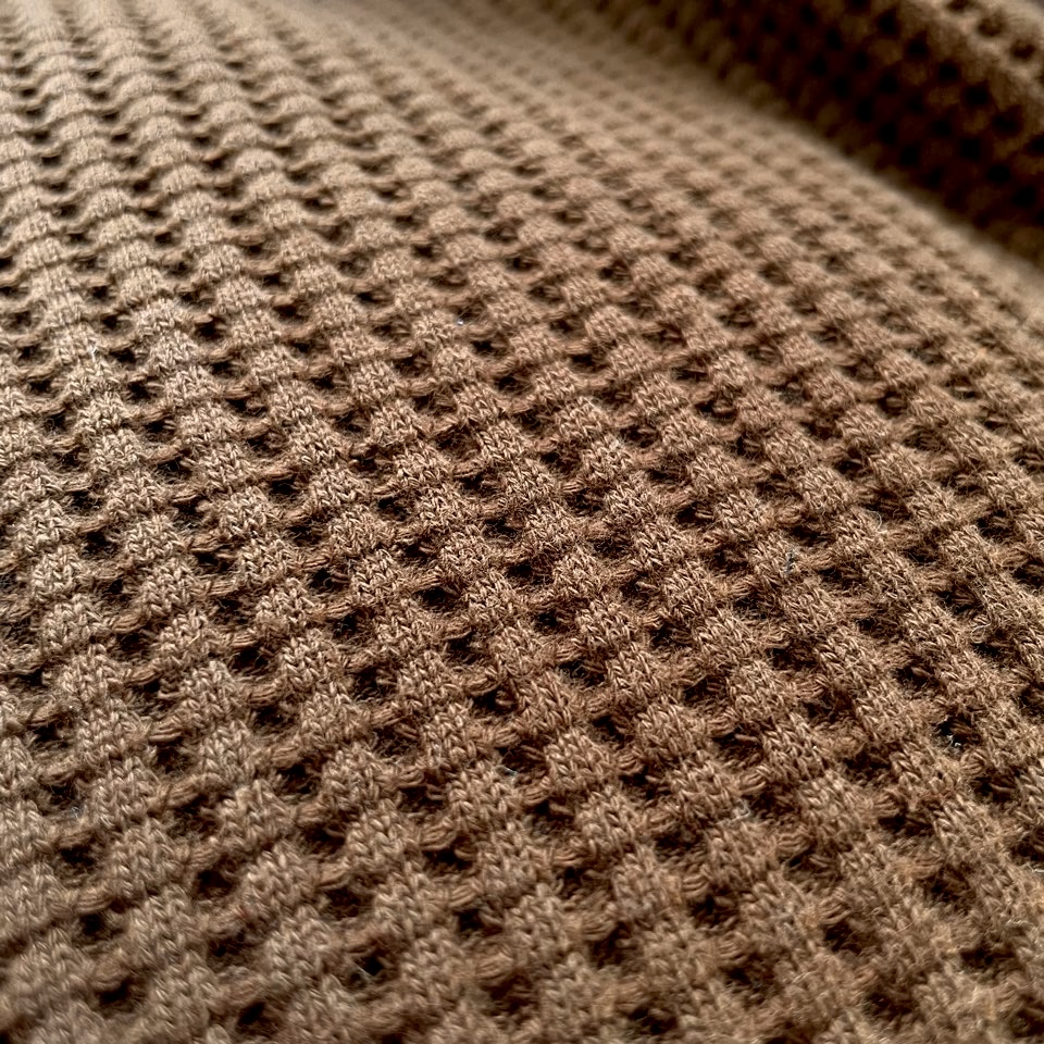 【Unisex】JEMORGAN | ジェーイーモーガン Big Waffle Crew Neck - BROWN - 画像 (11)