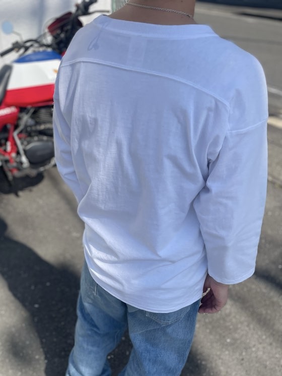 【Unisex】ThE hommage | オマージュ 『ヨン・ゴーTee』"Football" - WHITE - 画像 (8)