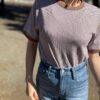 【Ladies】Healthknit | ヘルスニット　Basic Waffle Crewneck S/S Tee BASIC WAFFLE CREWNECK S/S - BROWN×OFF BORDER [602S] - 画像 (3)