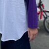 【Unisex】WALLA WALLA SPORT | ワラワラスポーツ　3/4 Baseball Tee 2 Tone - WHITE / PURPLE - 画像 (8)