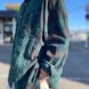 【Unisex】Rebuild by Needles | リビルドバイニードルズ　Flannel Shirt  7Cut Wide Sht / Over Dye - GREEN Ⅱ - 画像 (7)