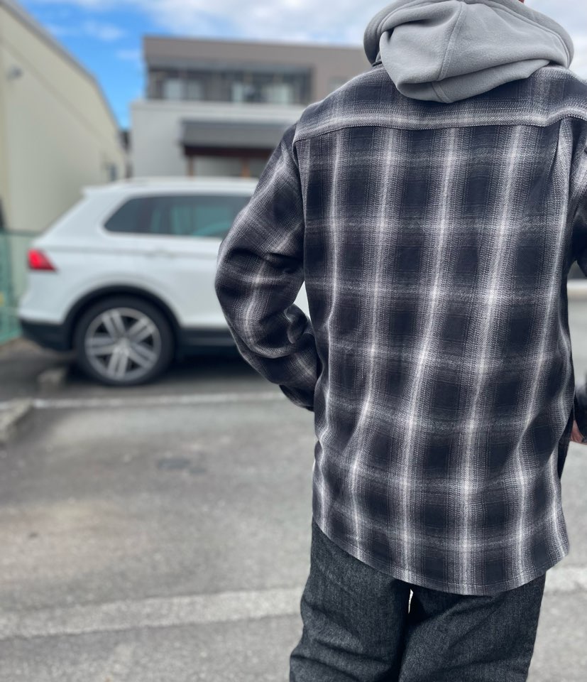 【Men's】BIG MIKE | ビッグマイク Heavy Flannel Zip Shirt Jacket - BLACK×GRAY - 画像 (9)