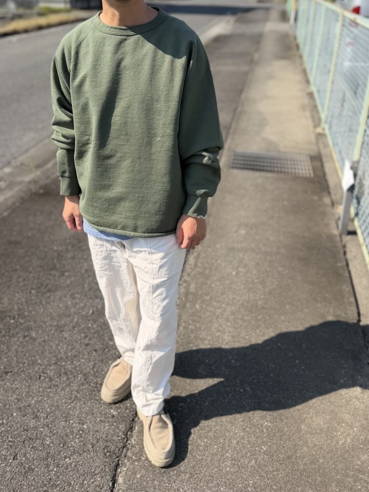 【Unisex】WALLA WALLA SPORT | ワラワラスポーツ 13oz Crew Sweat Shirt - OLD GREEN - 画像 (7)