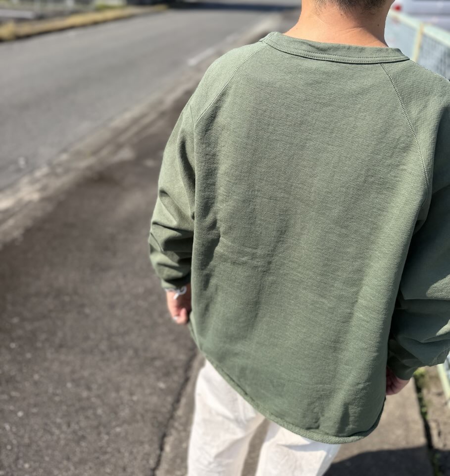 【Unisex】WALLA WALLA SPORT | ワラワラスポーツ 13oz Crew Sweat Shirt - OLD GREEN - 画像 (6)