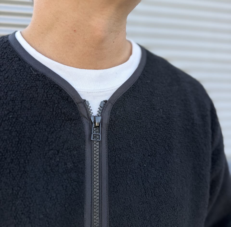 【Men's】*A VONTADE | アボンタージ Wool Pile Zip Cardigan - BLACK - 画像 (4)
