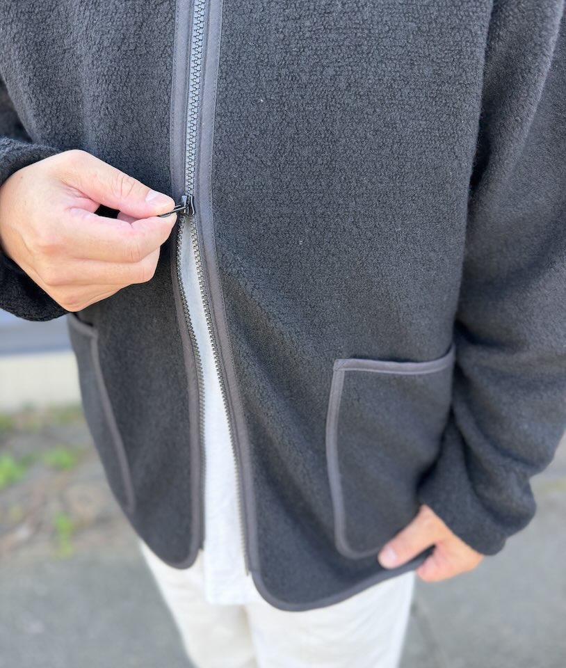 【Men's】*A VONTADE | アボンタージ Wool Pile Zip Cardigan - BLACK - 画像 (8)