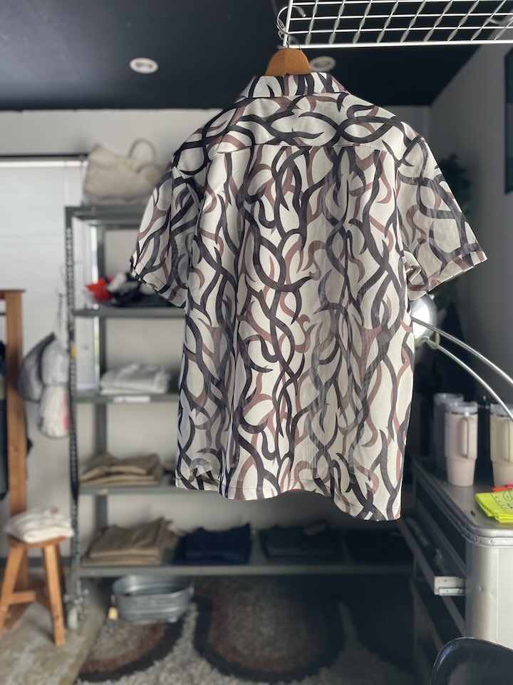 【Men's】BIG MIKE | ビッグマイク Mesh Tribal Camo Open Slit S/S Shirts - NATURAL - 画像 (14)