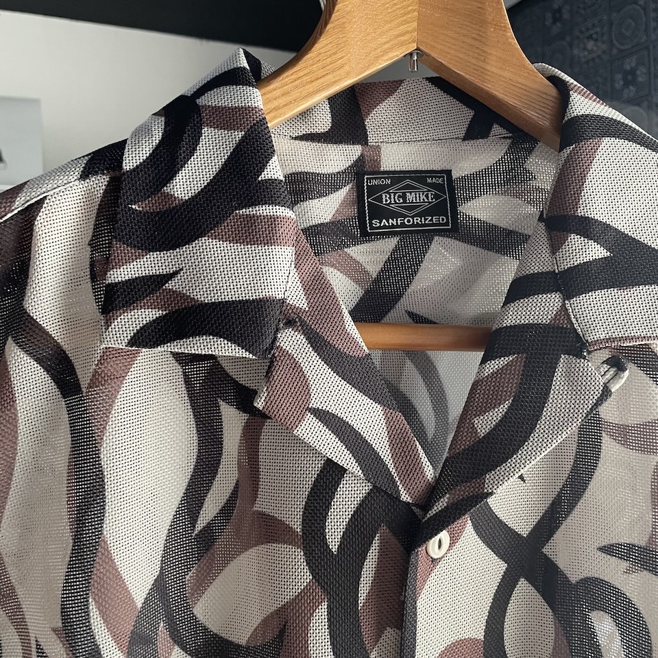 【Men's】BIG MIKE | ビッグマイク Mesh Tribal Camo Open Slit S/S Shirts - NATURAL - 画像 (8)