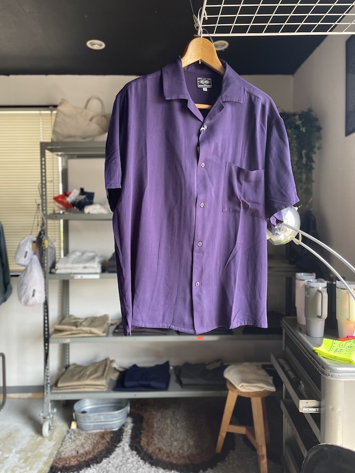 【Men's】BIG MIKE | ビッグマイク Rayon Aloha Open Slit S/S Shirts - DEEP NAVY