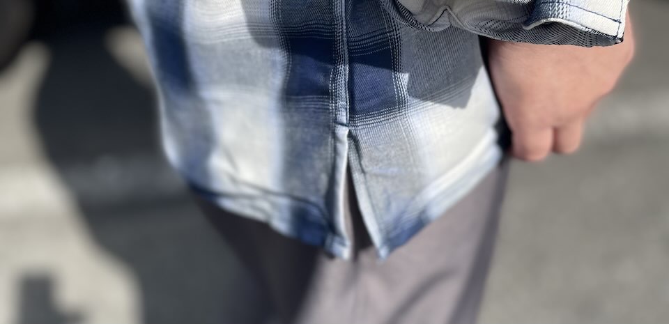 【Men's】BIG MIKE | ビッグマイク Rayon Mix Ombre Check Shirts - WHITE × BLUE - 画像 (5)