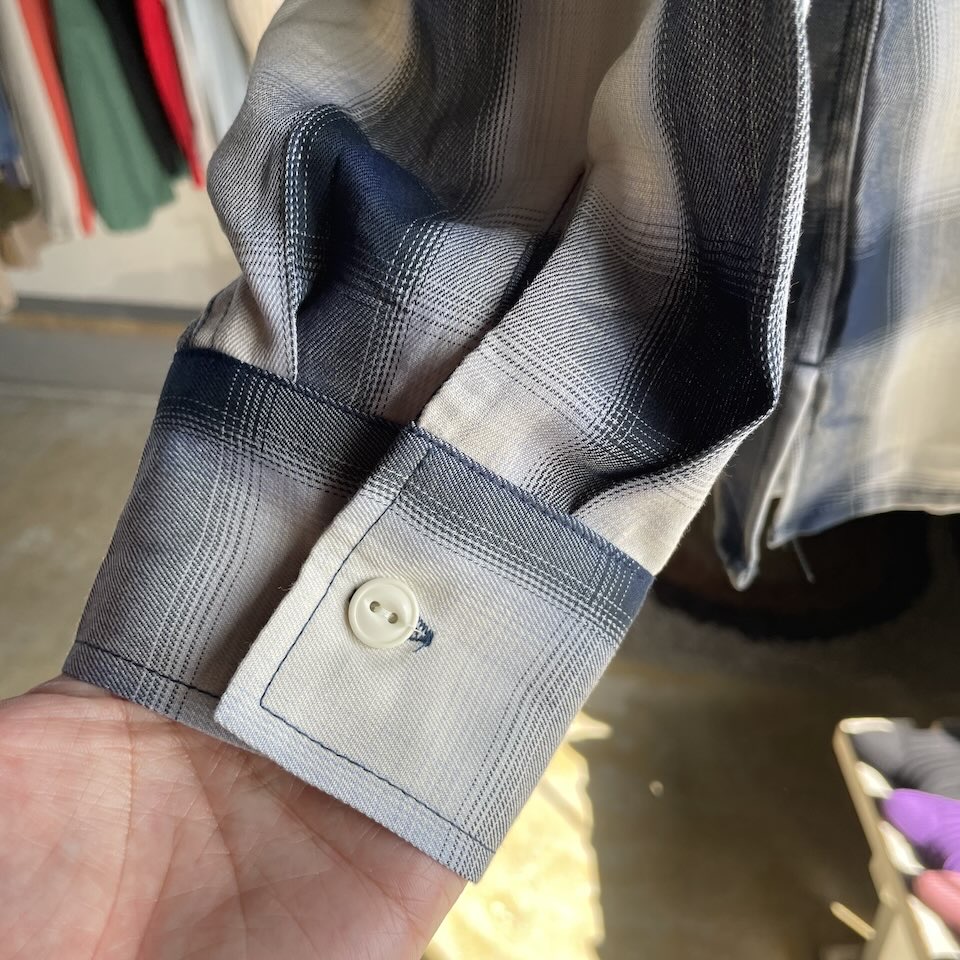 【Men's】BIG MIKE | ビッグマイク Rayon Mix Ombre Check Shirts - WHITE × BLUE - 画像 (11)