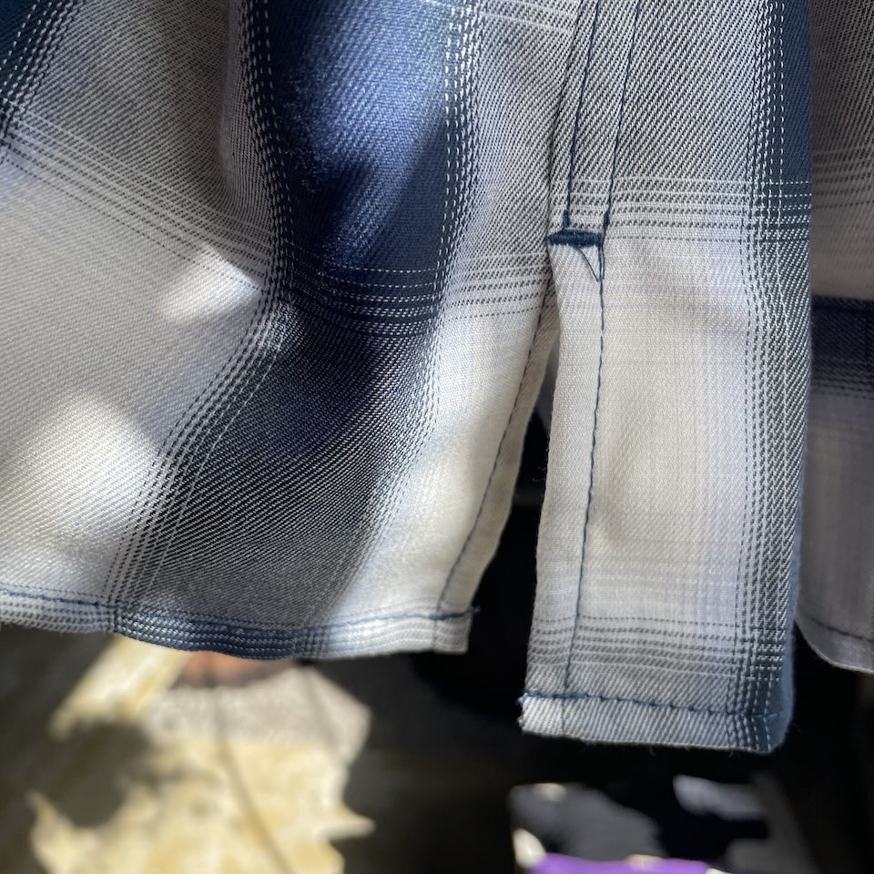 【Men's】BIG MIKE | ビッグマイク Rayon Mix Ombre Check Shirts - WHITE × BLUE - 画像 (12)