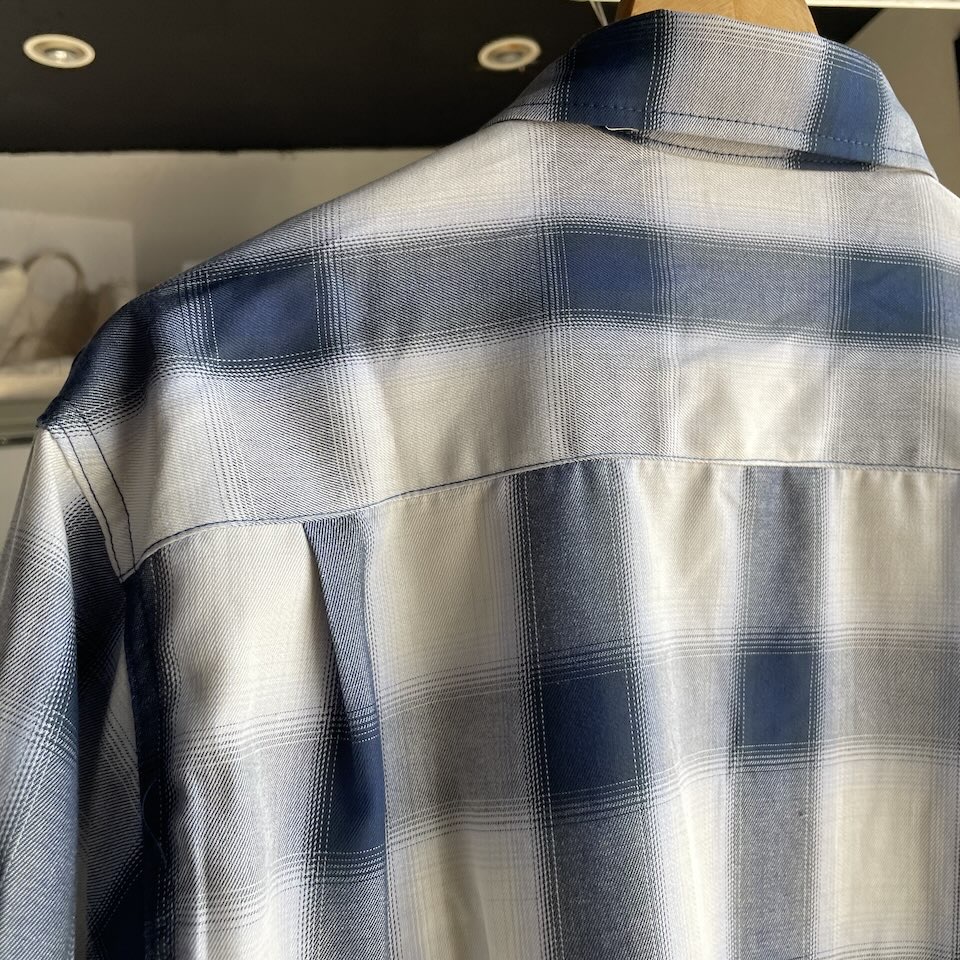 【Men's】BIG MIKE | ビッグマイク Rayon Mix Ombre Check Shirts - WHITE × BLUE - 画像 (13)