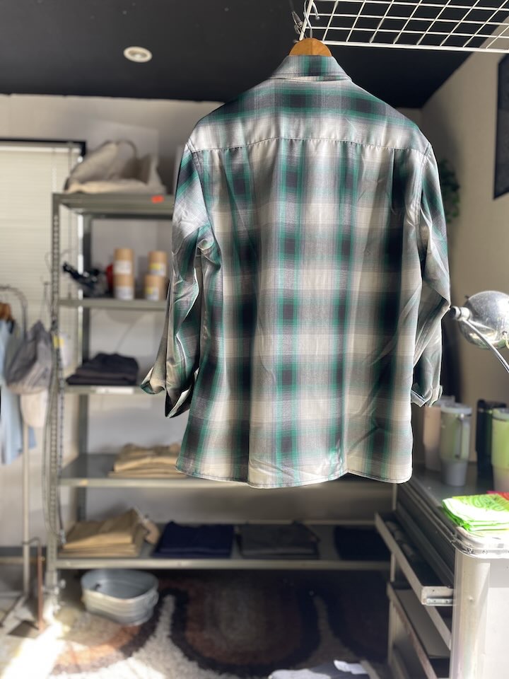 【Men's】BIG MIKE | ビッグマイク Rayon Mix Ombre Check Shirts - WHITE×GREEN×BLACK - 画像 (16)