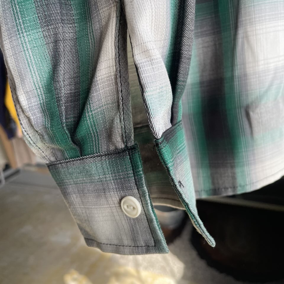 【Men's】BIG MIKE | ビッグマイク Rayon Mix Ombre Check Shirts - WHITE×GREEN×BLACK - 画像 (14)