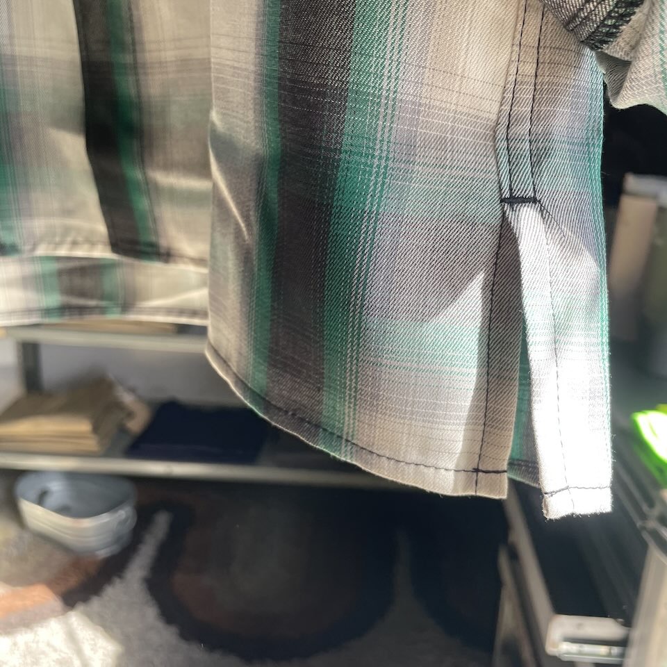 【Men's】BIG MIKE | ビッグマイク Rayon Mix Ombre Check Shirts - WHITE×GREEN×BLACK - 画像 (15)