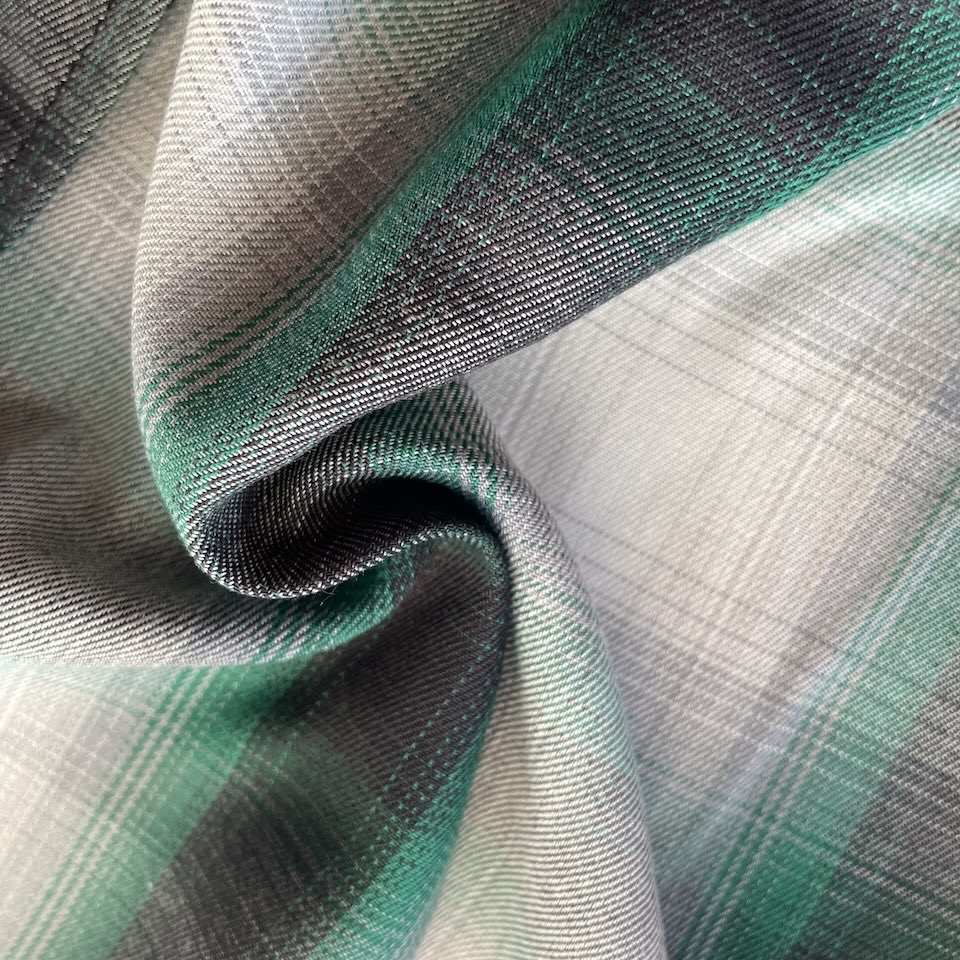 【Men's】BIG MIKE | ビッグマイク Rayon Mix Ombre Check Shirts - WHITE×GREEN×BLACK - 画像 (12)