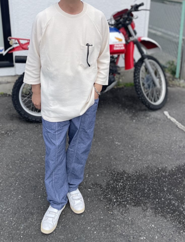 【Men's】BIG MIKE | ビッグマイク Thermal Sunglasses Slit Baseball Tee - NATURAL - 画像 (8)