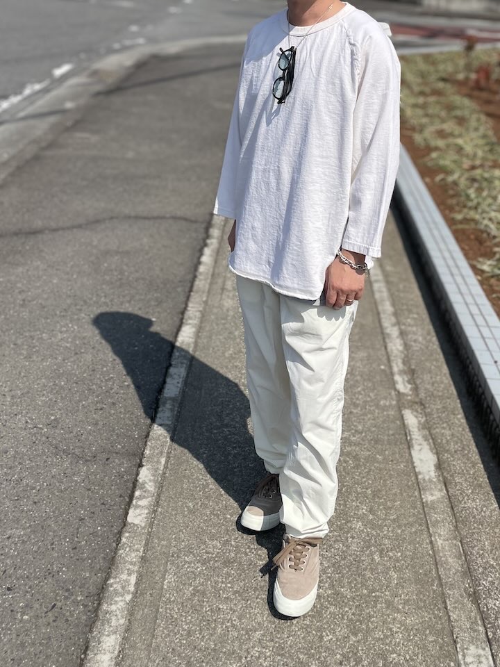 【Unisex】BURLAP OUTFITTER | バーラップアウトフィッター Track Pant Solid - OFF WHITE - 画像 (8)