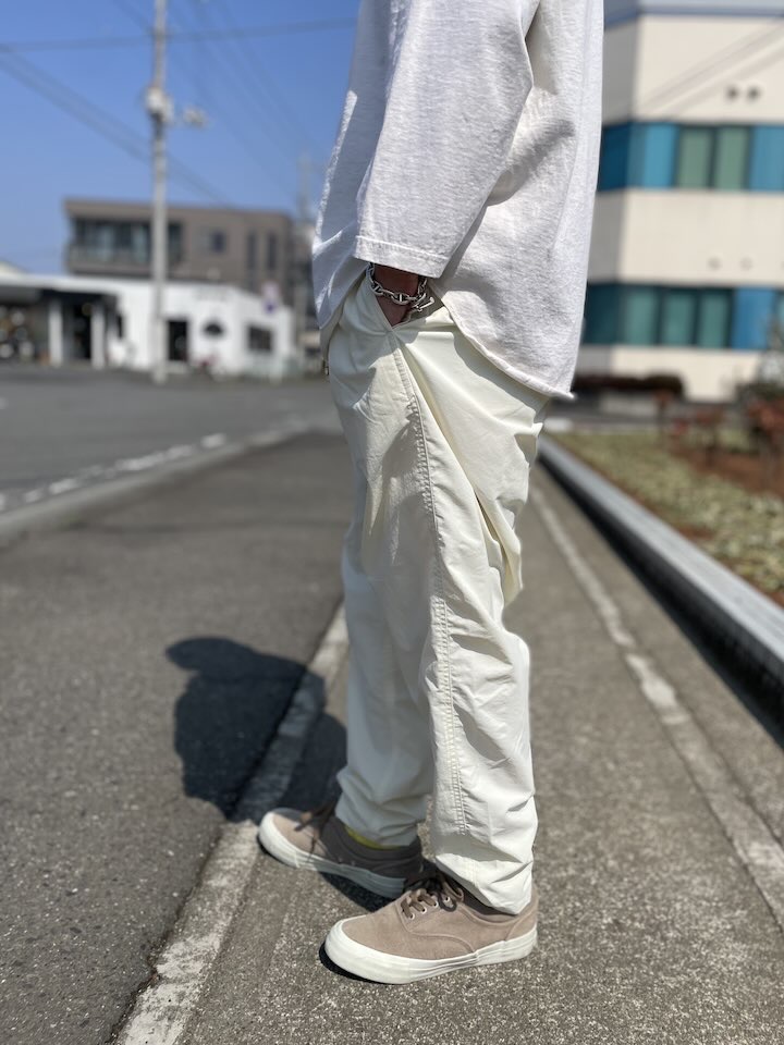 【Unisex】BURLAP OUTFITTER | バーラップアウトフィッター Track Pant Solid - OFF WHITE - 画像 (6)