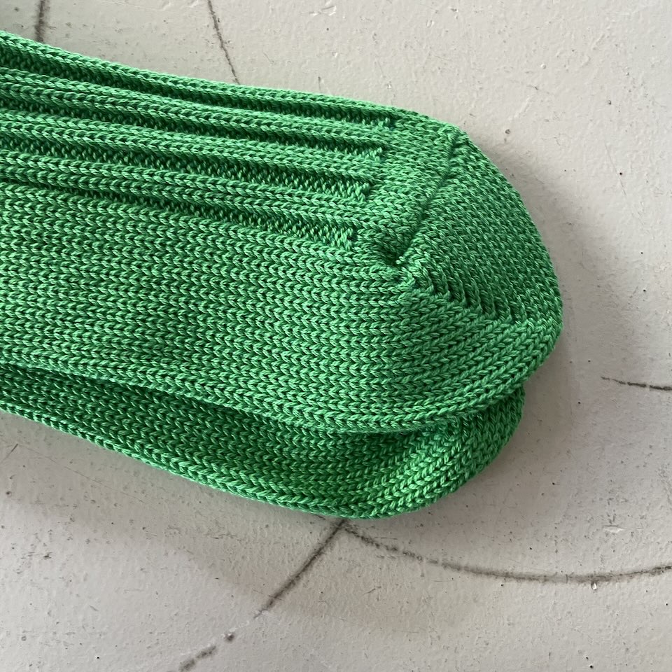 【Unisex】decka Quality Socks | デカ クオリティーソックス Cased Heavyweight Plain Socks - NEON GREEN - 画像 (6)