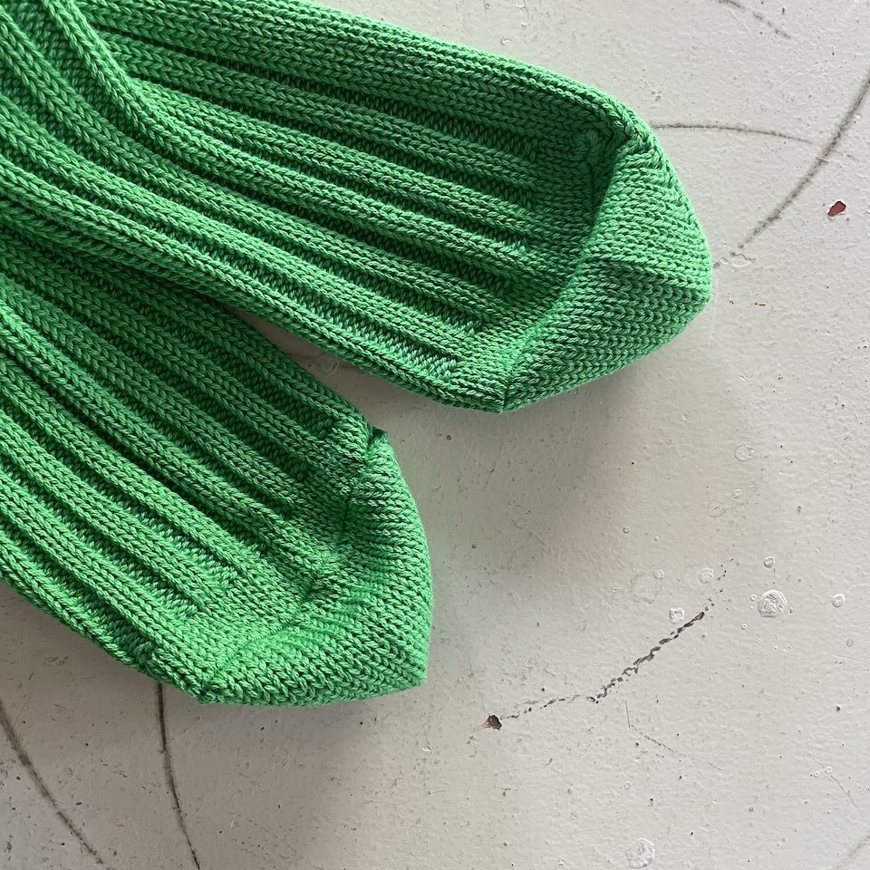 【Unisex】decka Quality Socks | デカ クオリティーソックス Cased Heavyweight Plain Socks - NEON GREEN - 画像 (5)