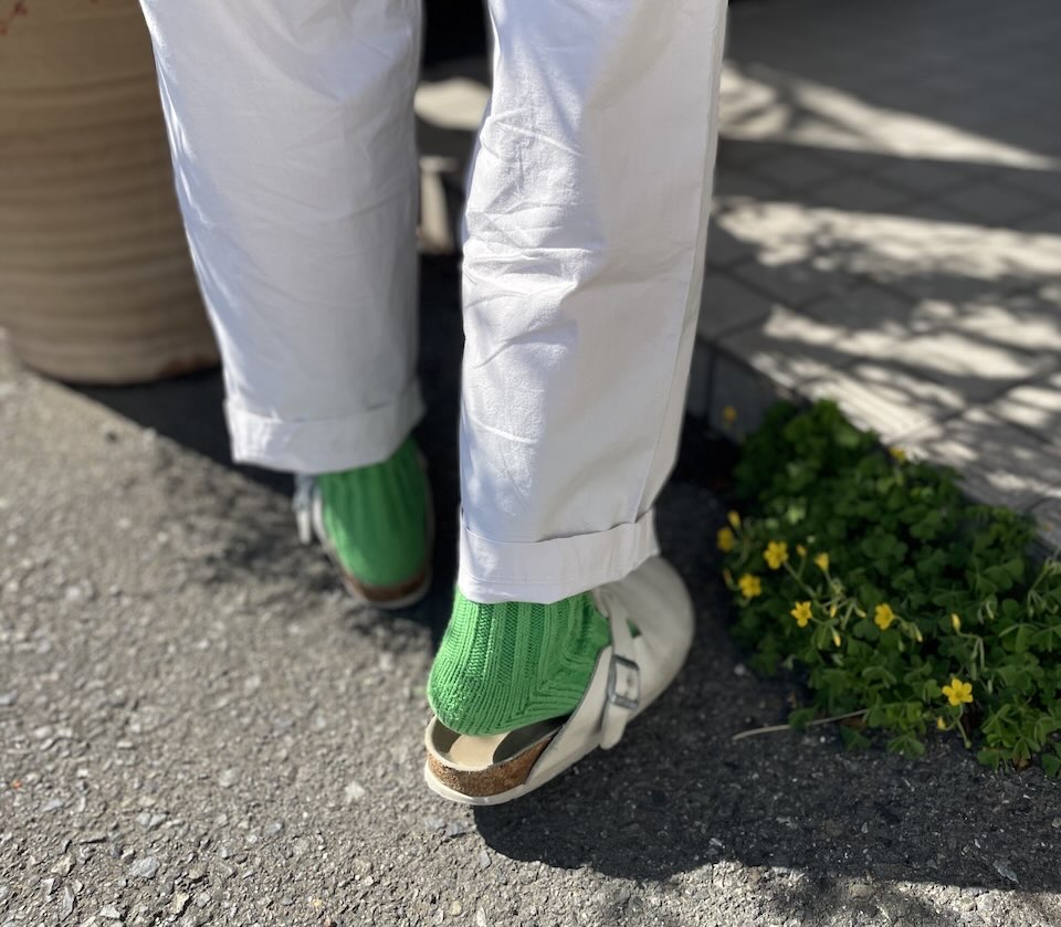 【Unisex】decka Quality Socks | デカ クオリティーソックス Cased Heavyweight Plain Socks - NEON GREEN - 画像 (8)