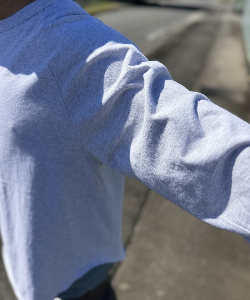 【Unisex】WALLA WALLA SPORT | ワラワラスポーツ 3/4 Baseball Tee - ASH GREY - 画像 (5)