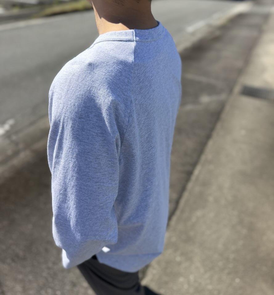 【Unisex】WALLA WALLA SPORT | ワラワラスポーツ 3/4 Baseball Tee - ASH GREY - 画像 (7)
