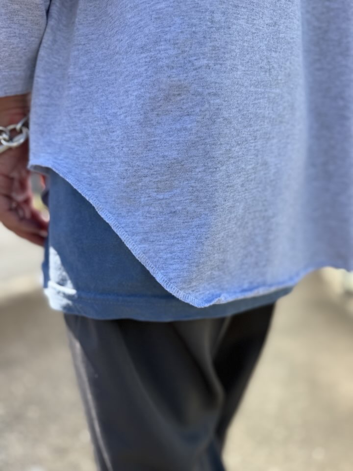 【Unisex】WALLA WALLA SPORT | ワラワラスポーツ 3/4 Baseball Tee - ASH GREY - 画像 (6)