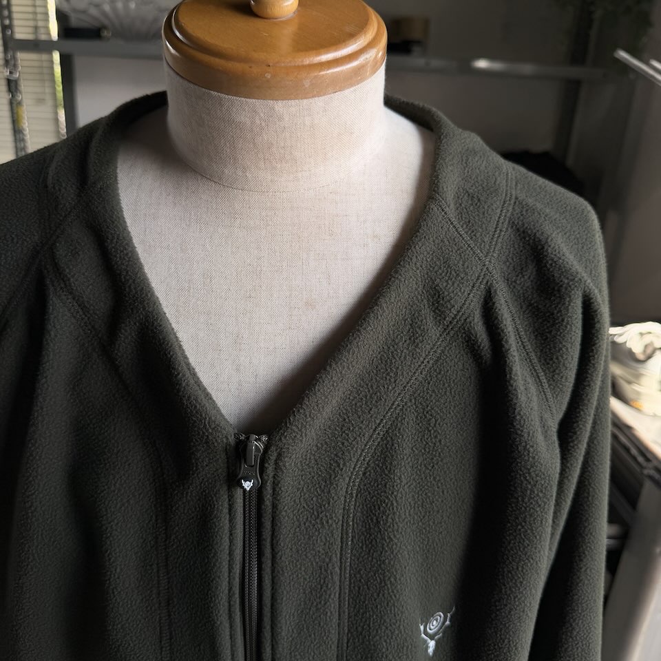 【Men's】South2 West8 | サウスツーウエストエイト Zipped Cardigan - Poly Fleece - OLIVE - 画像 (7)