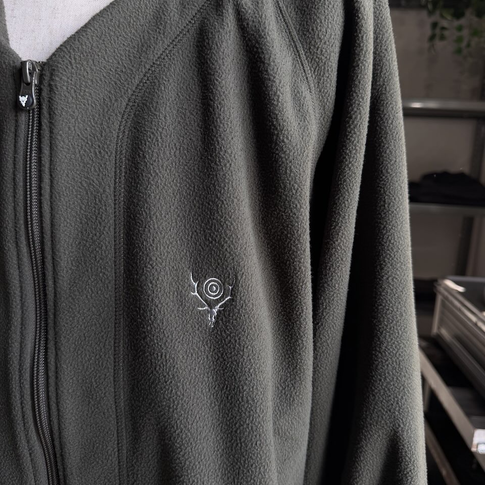 【Men's】South2 West8 | サウスツーウエストエイト Zipped Cardigan - Poly Fleece - OLIVE - 画像 (8)